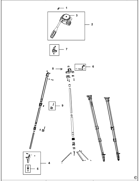 DEWALT Ersatzteile STATIV DE0733 Typ: 2 XJ