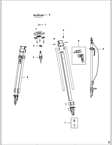 DEWALT Ersatzteile STATIV DE0739 Typ: 1 XJ