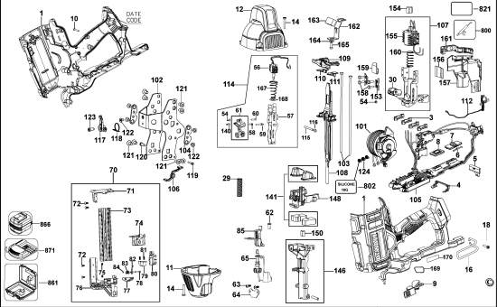 DEWALT Ersatzteile HEFTER DCFS950 Typ: 1 QW