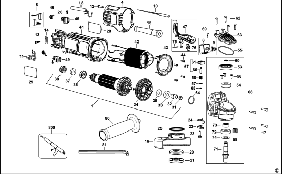 DEWALT Ersatzteile KLEINER WINKELSCHLEIFER DWE4121 Typ: 1 KS