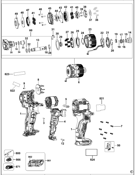 DEWALT Ersatzteile SCHRAUBENDREHER DCF601 Typ: 1 QW