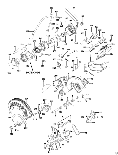 DEWALT Ersatzteile GEHRUNGSSÄGE DWS780 Typ: 12 QS