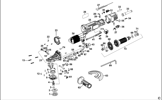 DEWALT Ersatzteile WINKELSCHLEIFER DWE4157F Typ: 1 QS