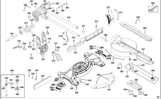 DEWALT Ersatzteile GEHRUNGSSÄGE DWS778 Typ: 3 QS
