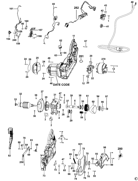 DEWALT Ersatzteile GEHRUNGSSÄGE DWS771 Typ: 2 QS