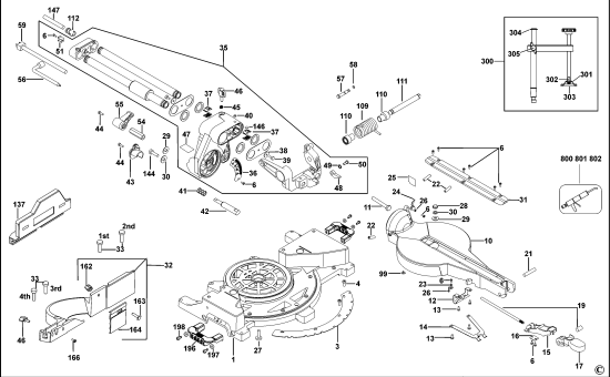 DEWALT Ersatzteile GEHRUNGSSÄGE DW712 Typ: 7 QS