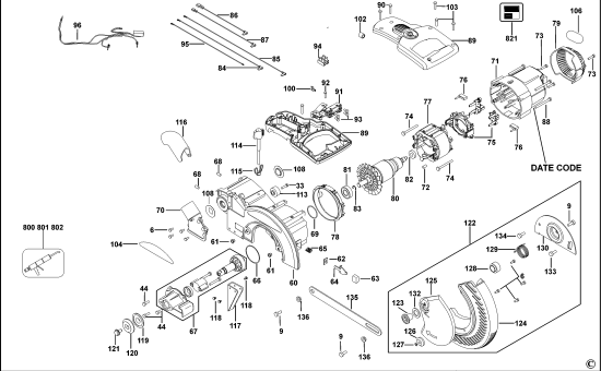 DEWALT Ersatzteile GEHRUNGSSÄGE DW712N Typ: 5 QS