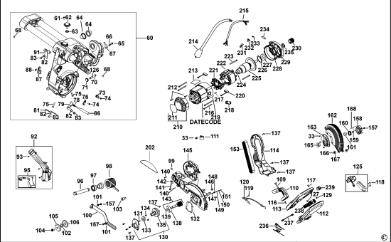 DEWALT Ersatzteile GEHRUNGSSÄGE DWS727 Typ: 1 QS