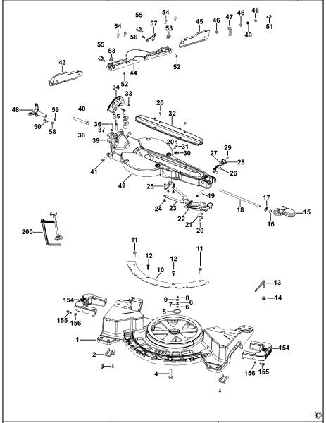 DEWALT Ersatzteile GEHRUNGSSÄGE DWS727 Typ: 1 QS