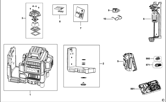 DEWALT Ersatzteile KREUZLINIENLASER DCE089G Typ: 1 QW
