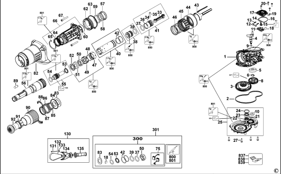 DEWALT Ersatzteile DREHBOHRHAMMER D25614 Typ: 1 QS