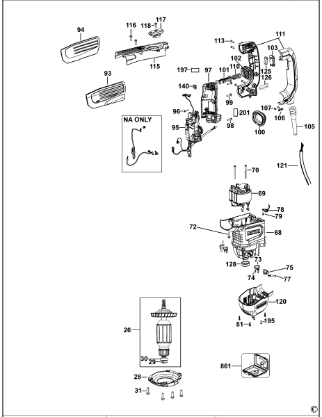 DEWALT Ersatzteile MEISSELHAMMER D25832 Typ: 1 QS