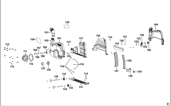 DEWALT Ersatzteile STAUBFÄNGER DWE46229 Typ: 1 XJ