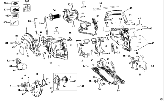 DEWALT Ersatzteile AKKU HANDKREISSÄGE DCS577 Typ: 2 QW