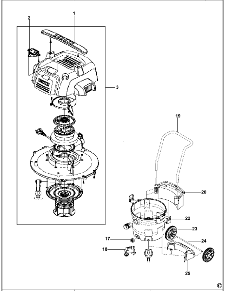 DEWALT Ersatzteile STAUBSAUGER DXV61P Typ: 1 QS