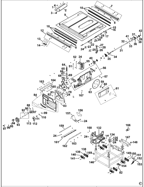 DEWALT Ersatzteile TISCH SAGEN DWE7485 Typ: 3 QS