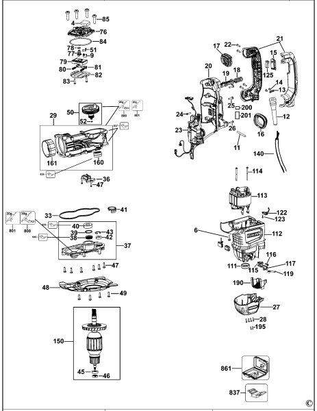DEWALT Ersatzteile MEISSELHAMMER D25892 Typ: 2 KS