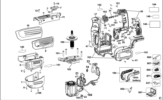 DEWALT Ersatzteile DREHHAMMER DCH773 Typ: 2 QW
