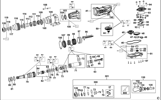 DEWALT Ersatzteile DREHHAMMER D25733 Typ: 2 QS