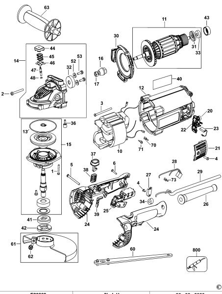 DEWALT Ersatzteile WINKELSCHLEIFER DWE492GK Typ: 1 QS