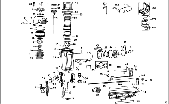 DEWALT Ersatzteile 63 MM STIFT NAGLER D51257K Typ: 1 XJ