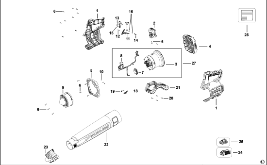 DEWALT Ersatzteile GEBLÄSE DCMBL562 Typ: 1 QW