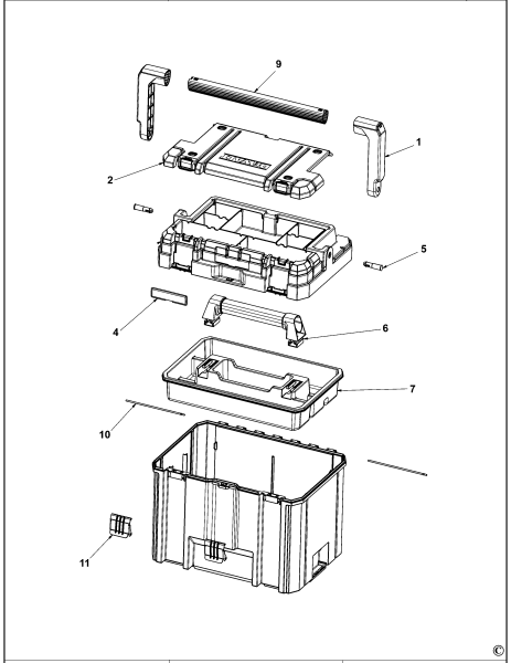 DEWALT Ersatzteile WERKZEUGBOX DWST83343-1 Typ: 1 XJ