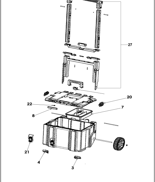 DEWALT Ersatzteile WERKZEUGBOX DWST83295-1 Typ: 1 XJ
