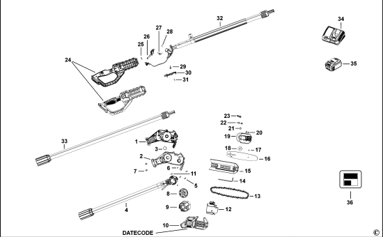 DEWALT Ersatzteile SÄGE DCMPS567 Typ: 1 QW