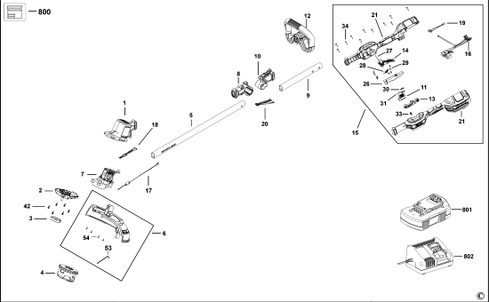 DEWALT Ersatzteile RASENTRIMMER DCMST561 Typ: 1 QW