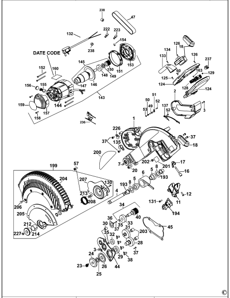 DEWALT Ersatzteile GEHRUNGSSÄGE DWS780 Typ: 21 XJ
