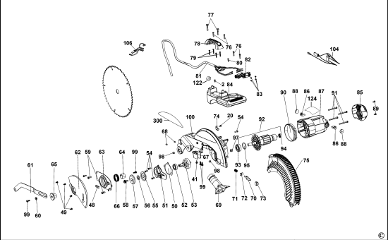 DEWALT Ersatzteile GEHRUNGSSÄGE DWS715 Typ: 20 KS