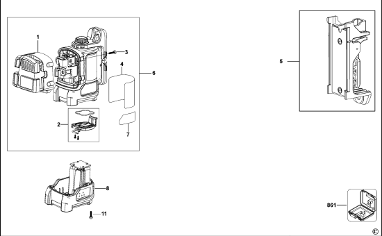 DEWALT Ersatzteile MULTILINIENLASER DW089CG Typ: 1 QU