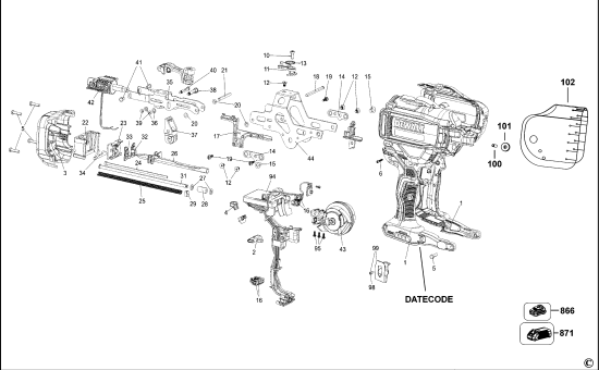 DEWALT Ersatzteile COIL NAGLER DCN45RN Typ: 1 QW