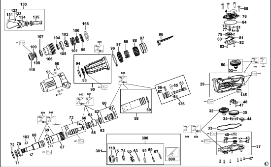 DEWALT Ersatzteile DREHHAMMER DCH775 Typ: 1 QW