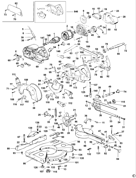 DEWALT Ersatzteile GEHRUNGSSÄGE TY174 Typ: 1 DE