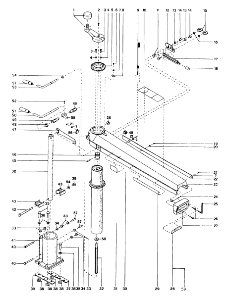 DEWALT Ersatzteile RADIALARMSÄGE DW8001----A Typ: 1 XJ