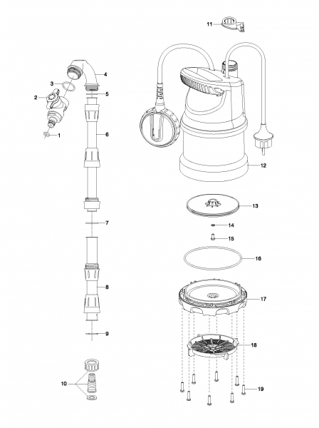 Ersatzteile GARDENA Regenfasspumpe 4000/1 1762