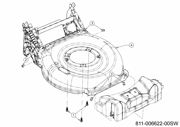 Ersatzteile MTD Benzin Rasenmäher mit Antrieb BT 53 SP HW Typ: 12A-PFKC600 (2021) Mähwerksgehäuse 