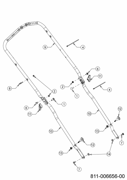 Ersatzteile MTD Benzin Rasenmäher mit Antrieb 53 SPSBHW Typ: 12E-PF5L600 (2021) Holm 