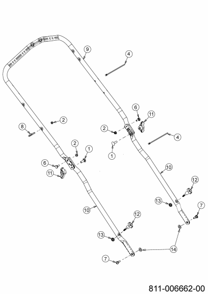 Ersatzteile MTD Benzin Rasenmäher ohne Antrieb Smart 46 PO Typ: 11D-TAMG600 (2021) Holm 