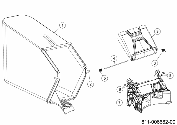 Ersatzteile Black-Line Motormäher mit Antrieb BL 46/170 H Typ: 12B-TAKQ683  (2021) Grasfangsack, Heckklappe, Leitstück hinten