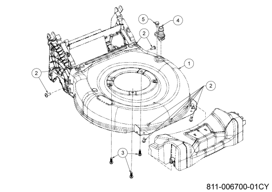 Cub Cadet Ersatzteile Motormäher mit Antrieb LM2 DR46s 12EBTQKC603 (2023) Mähwerksgehäuse