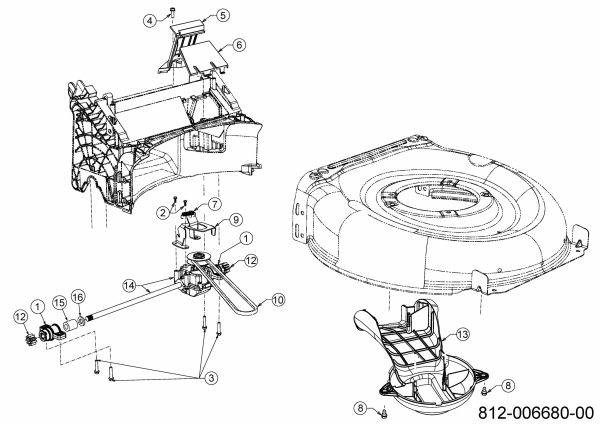 Ersatzteile MTD Benzin Rasenmäher mit Antrieb 53 SPSBHW Typ: 12E-PF5L600 (2021) Getriebe, Keilriemen 