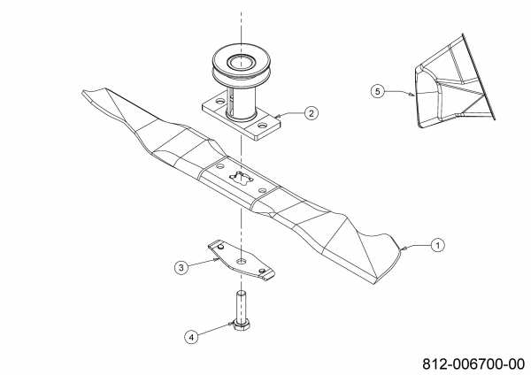 Ersatzteile MTD Benzin Rasenmäher mit Antrieb 53 SPSBHW Typ: 12E-PF5L600 (2021) Messer, Messeraufnahme, Mulchstopfen 