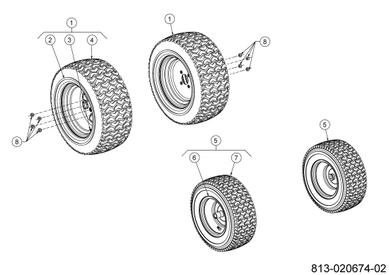 Cub Cadet Ersatzteile Gartentraktoren XT3 QS137 14AFA5CA603 (2021) Räder