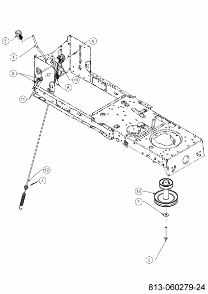 Ersatzteile MTD Rasentraktor Smart RF 125 Typ: 13B776KF600 (2021) Mähwerkseinschaltung, Motorkeilriemenscheibe 