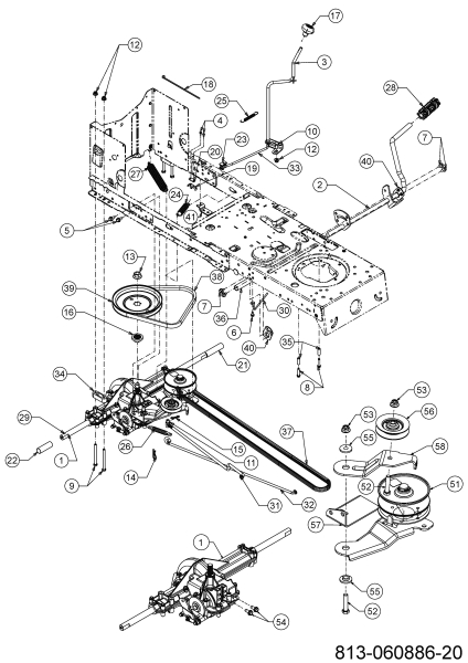 Cub Cadet Ersatzteile Rasentraktoren LT1 NS92 13AB77BY603 (2023) Fahrantrieb, Keilriemen, Pedal