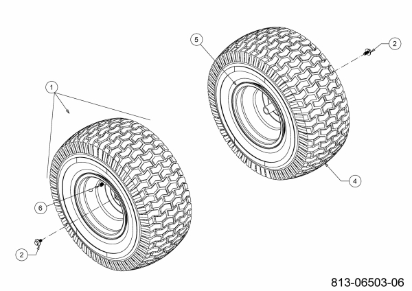 Ersatzteile Bricolage Rasentraktoren INV A13096 LB Typ: 13BH76SF648 (2021) Räder hinten