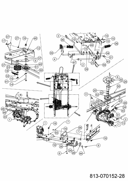 Ersatzteile MTD Rasentraktor Optima LN 200 H Typ: 13JT71KN678 (2021) Hydrostat, Keilriemen, Pedale 